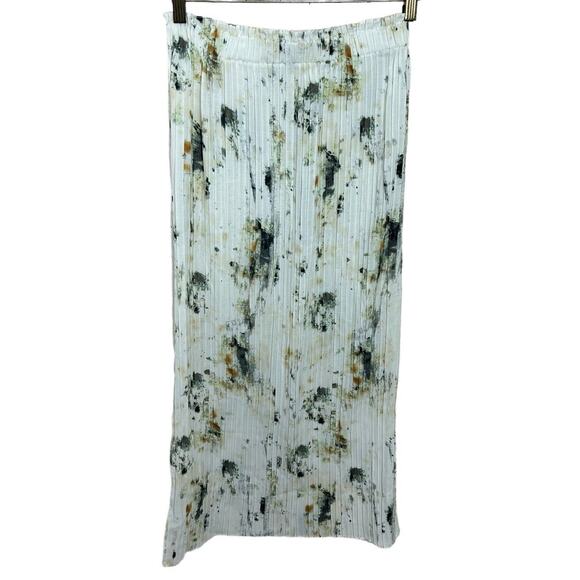 Primark Pleated Midi Skirt Sz 6 Abstract Elastic Waist Coquette Side Pleat New - Picture 5 of 5